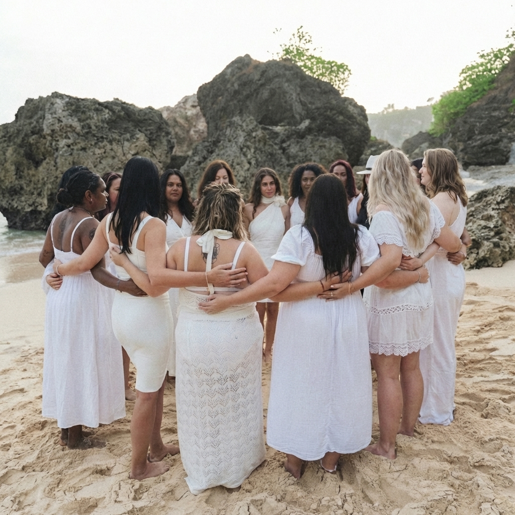 Joyful women celebrating together during a retreat workshop
